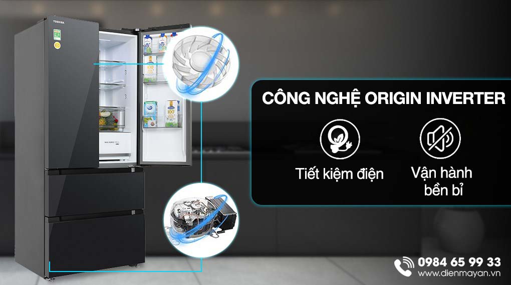 Tủ Lạnh Toshiba Inverter 515 Lít Multi Door GR-RF669WI-PGV(A9)-BG - công nghệ tiết kiệm điện